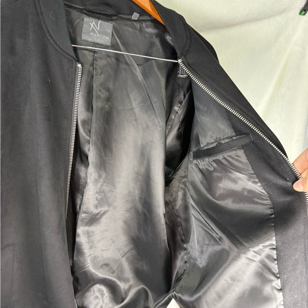 Marconi Jacket Black coat mens Large Black zip Jacket Size L Zip Up - Picture 6 of 7